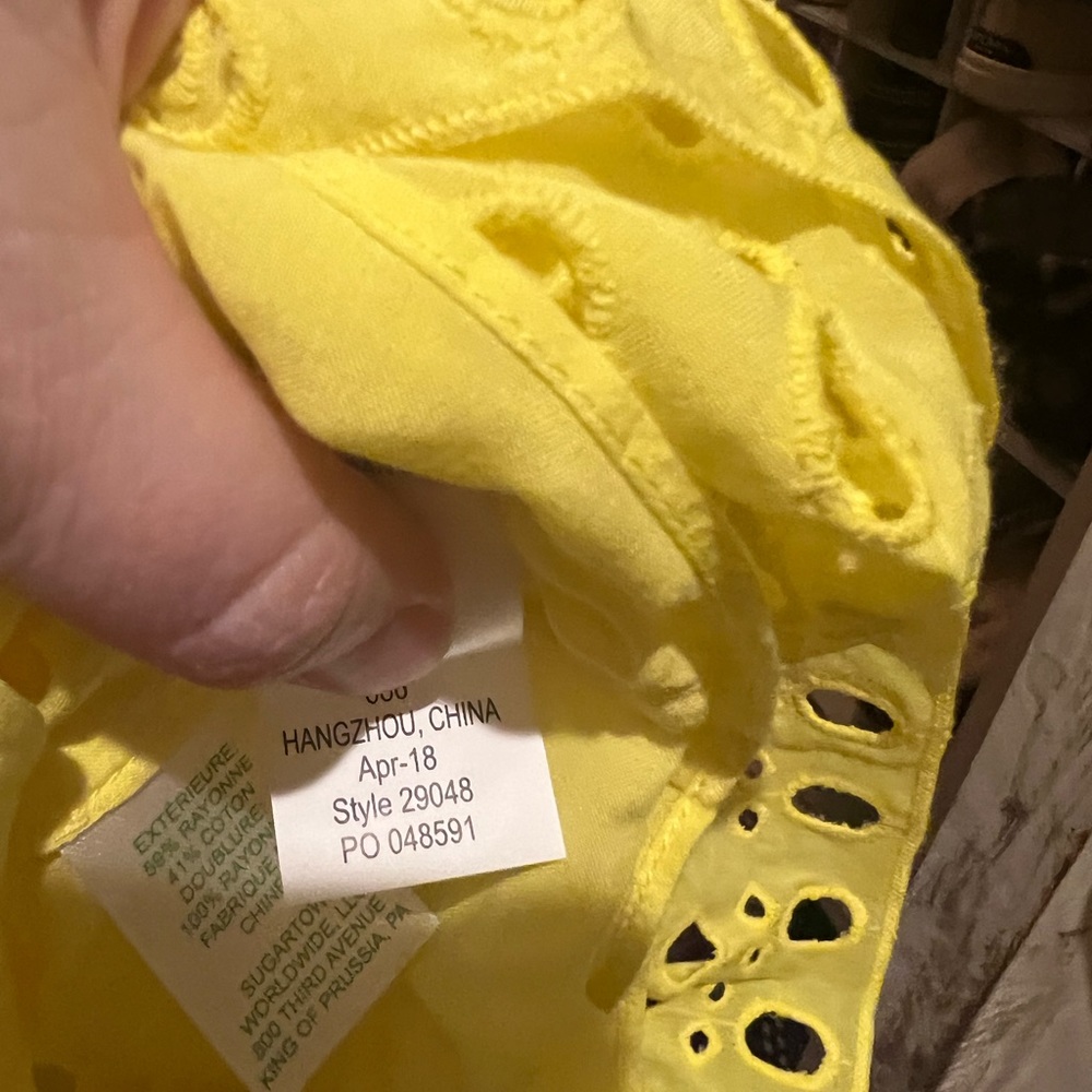 SOLD NWOT Lilly Pulitzer Indira Eyelet Dress in Lemon | L - Picture 11 of 12